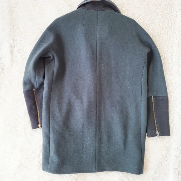 Madewell City Grid Asymmetrical Zip Wool Coat - Picture 6 of 8